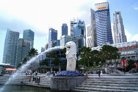 Water people skyline city Photo