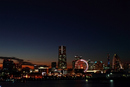 地平線 冬 スカイライン 夜 写真