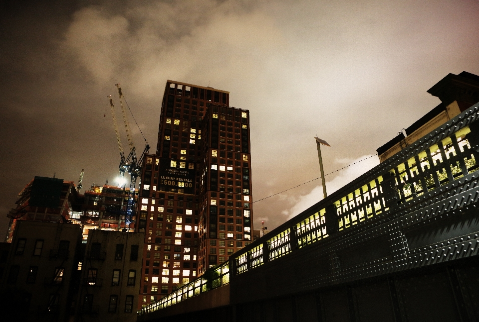 Licht horizont nacht gebäude