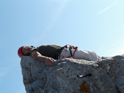 Rock person mountain adventure Photo