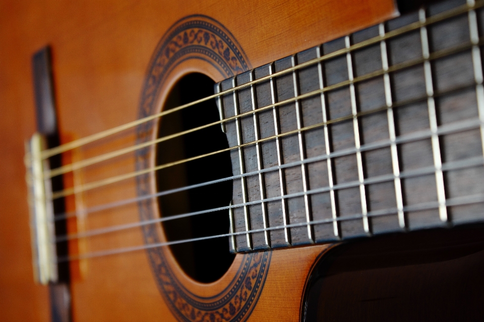 Música madera guitarra acustica