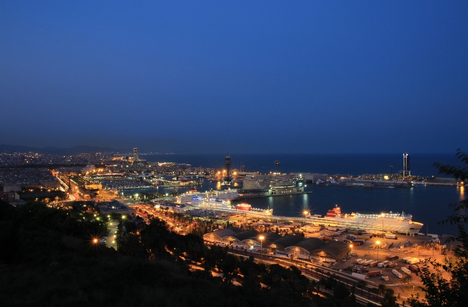 Mar costa horizonte noche