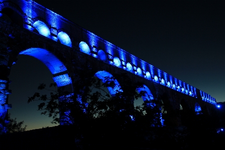 Licht brücke nacht frankreich Foto