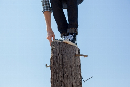 Man adventure jumping spring Photo