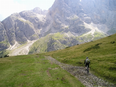 Walking mountain hiking trail Photo