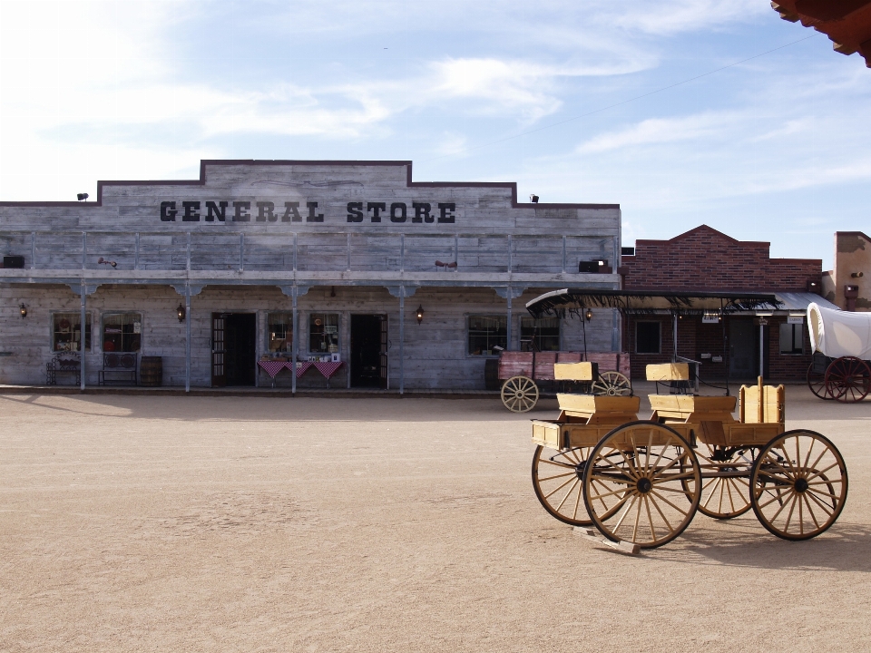 Wood wagon town building