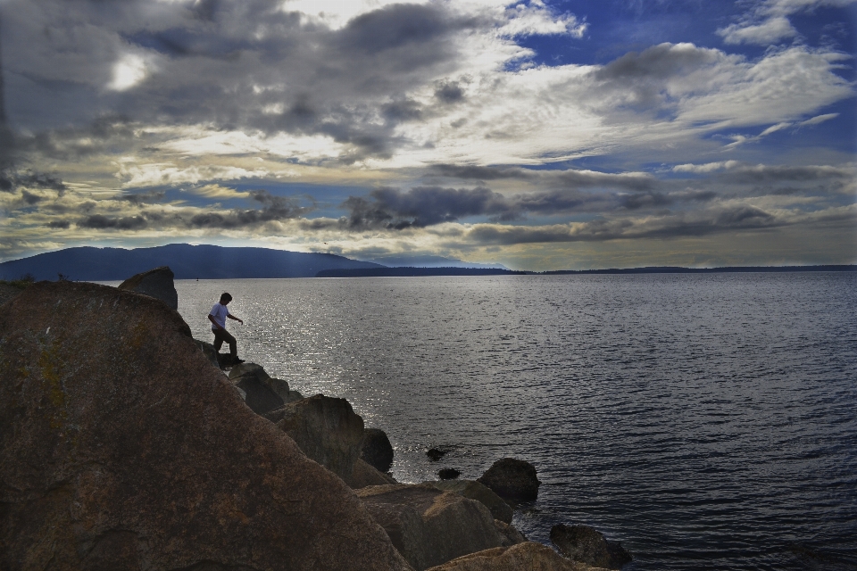 Man beach landscape sea