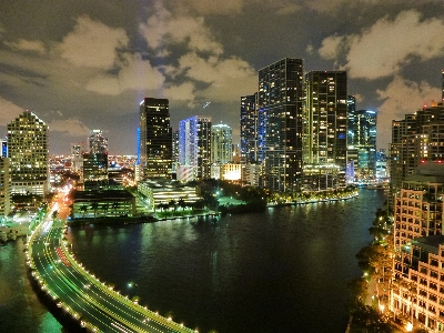 Skyline night view building Photo