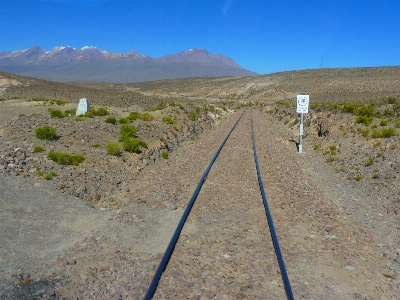 Landscape mountain track railway Photo