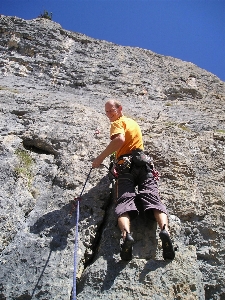 Rock walking mountain rope Photo