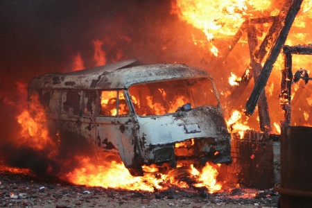 Vehicle fire fireplace bonfire Photo