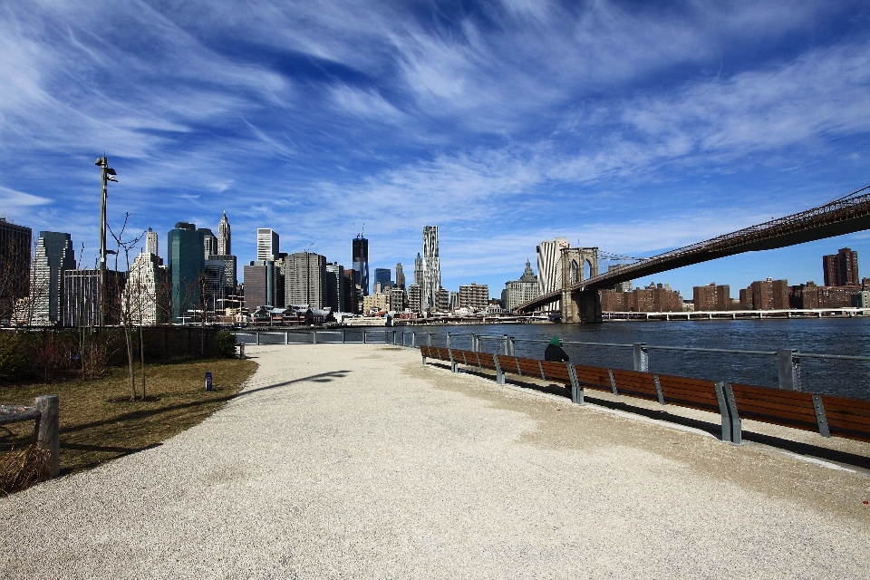 Bridge skyline street city