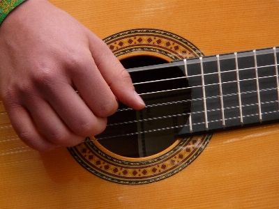 Hand music guitar acoustic Photo