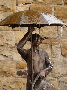 Wood woman rain wet Photo