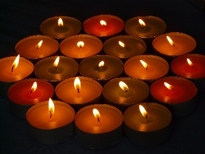 Light red flame candle Photo