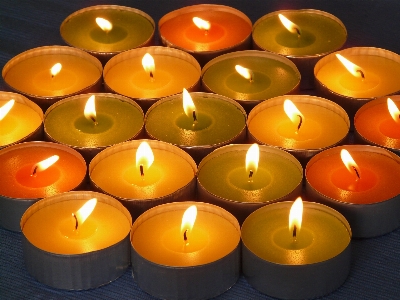 Light flame yellow candle Photo