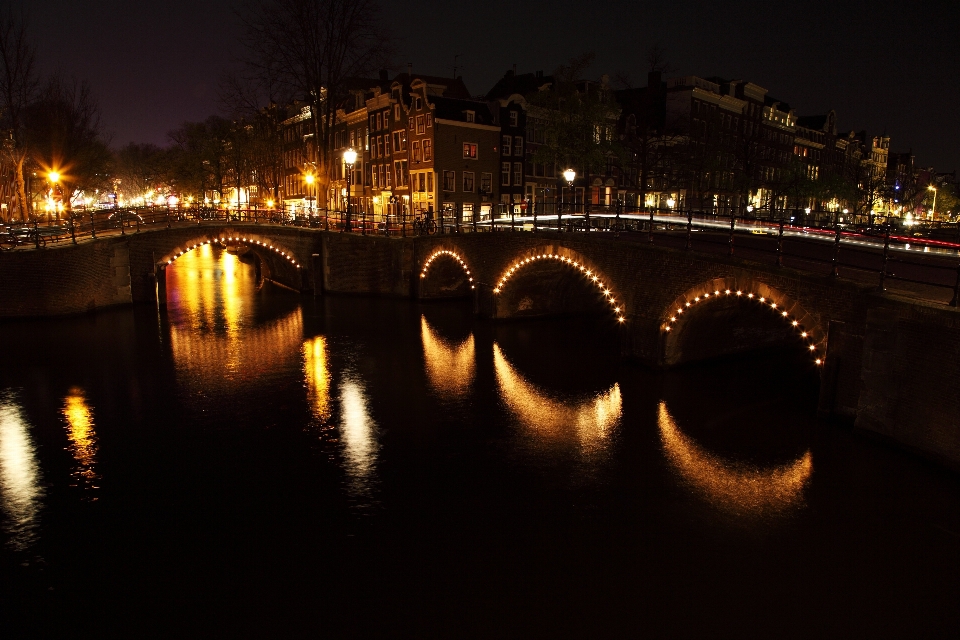 Wasser licht brücke nacht