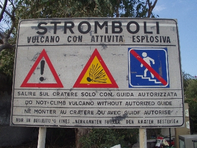 Advertising sign volcano italy Photo