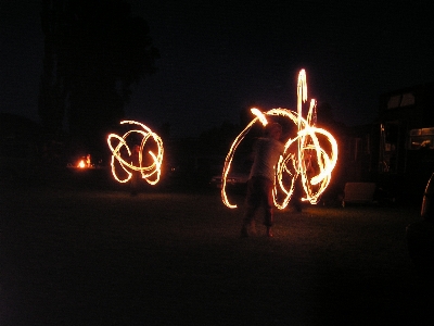 Light night sparkler dance Photo