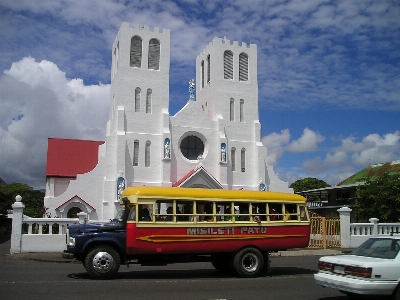 Transport vehicle tower church Photo