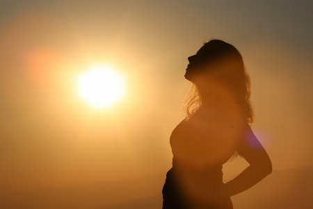 Hand silhouette person light Photo