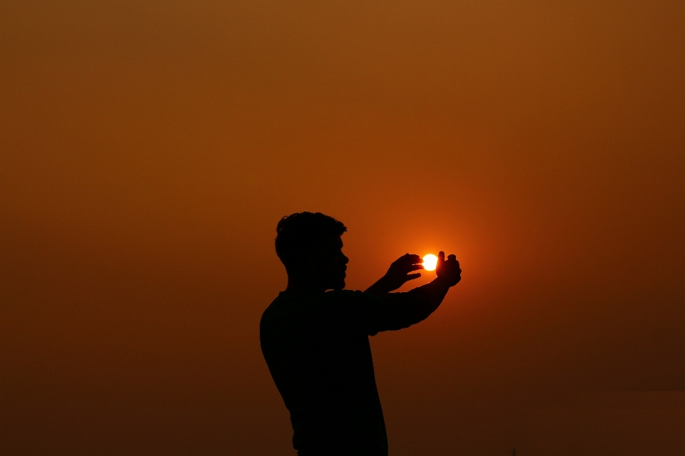 Hand nature outdoor silhouette