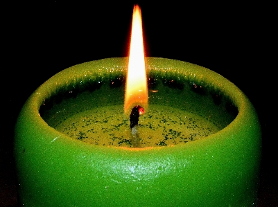 Glowing green flame fire Photo