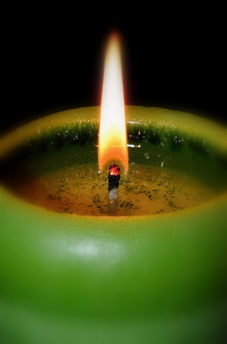 Glowing green flame fire