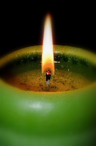 Glowing green flame fire Photo