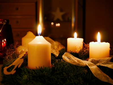 Holiday candle christmas lighting Photo