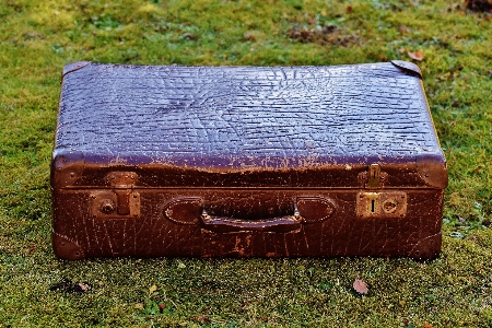 Table wood leather antique Photo