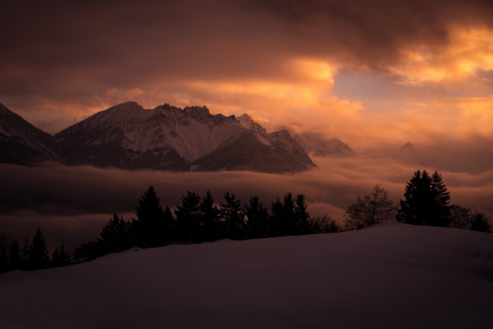 風景 自然 山 雪