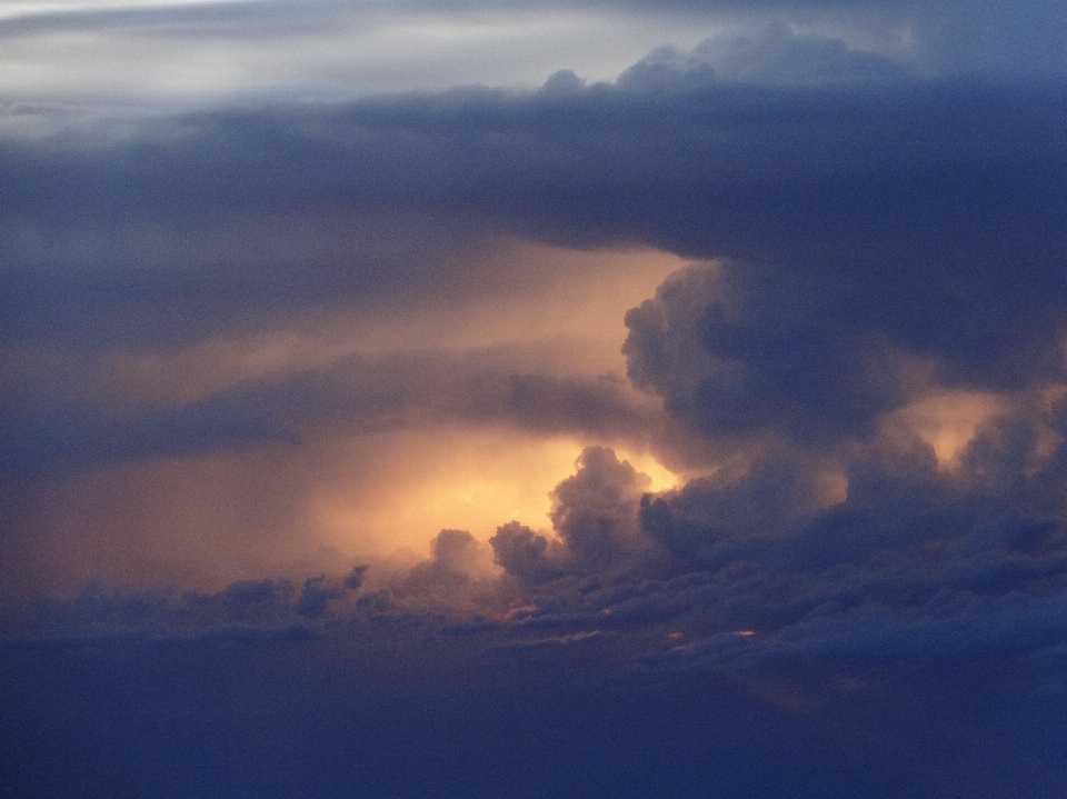 Horizon mountain glowing cloud