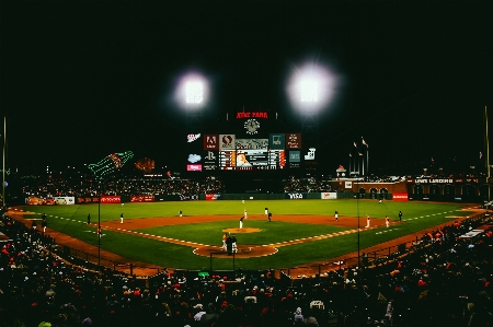 Struktur baseball feld nacht Foto