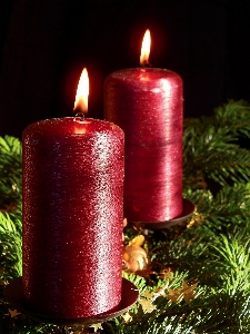 Decoration red candle christmas Photo