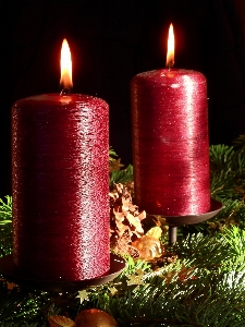 Decoration red holiday candle Photo