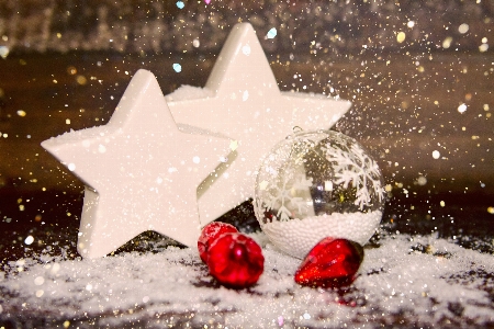 Snow winter star decoration Photo