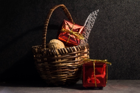 Red christmas still life gifts Photo