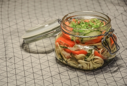 Winter glass jar dish Photo