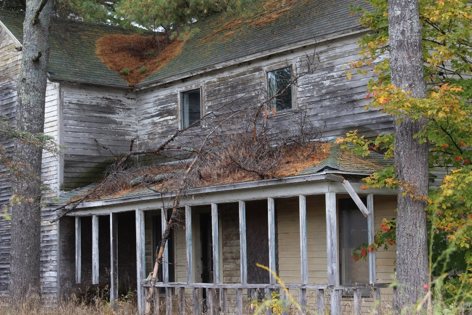 Wood countryside house roof