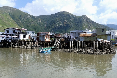 Sea water mountain boat Photo