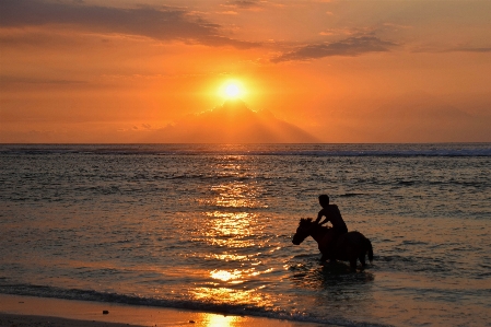 Man beach sea coast Photo