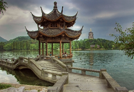 Architecture bridge lake palace Photo