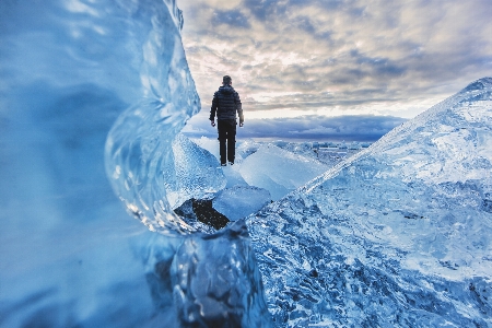 Man person snow cold Photo