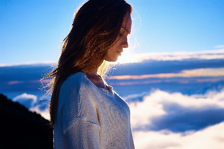 Hand sea horizon person Photo