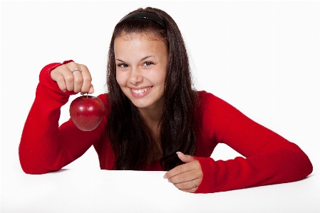 Writing hand apple person Photo