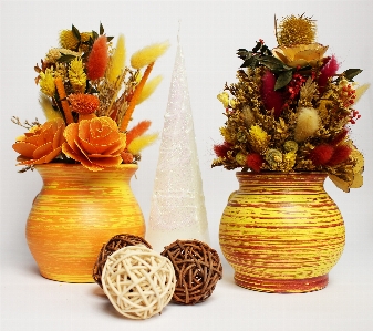 Flower vase decoration food Photo