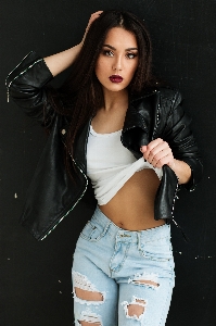 Person girl hair leather Photo