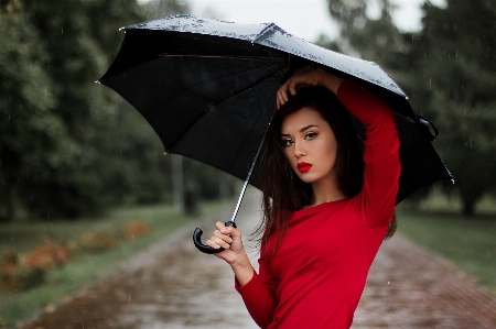 People girl woman rain Photo