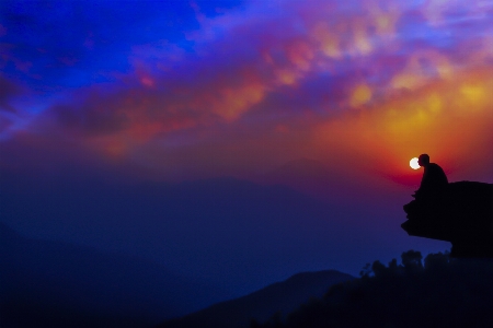 Horizon mountain light cloud Photo